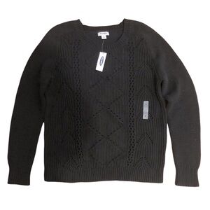 NWT Old Navy Black Cable Knit Sweater L
